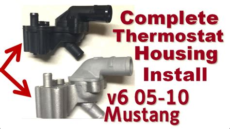 2005 ford mustang v6 thermostat housing metal|2005 mustang v6 thermostat repair.